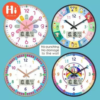 Hi 12-дюймовые светодиодные настенные часы, пластиковые часы, домашний декор, бесшумные настенные часы для гостиной, спальни, дизайн современного искусства