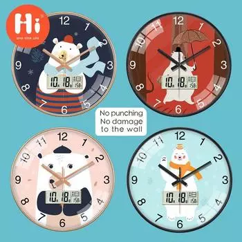 Hi 12-дюймовые светодиодные настенные часы, пластиковые часы, домашний декор, бесшумные настенные часы для гостиной, спальни, дизайн современного искусства