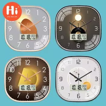 Hi 12-дюймовые светодиодные настенные часы, пластиковые часы, домашний декор, бесшумные настенные часы для гостиной, спальни, дизайн современного искусства