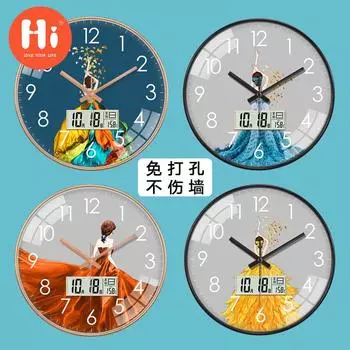 Hi 12-дюймовые светодиодные настенные часы, пластиковые часы, домашний декор, бесшумные настенные часы для гостиной, спальни, дизайн современного искусства
