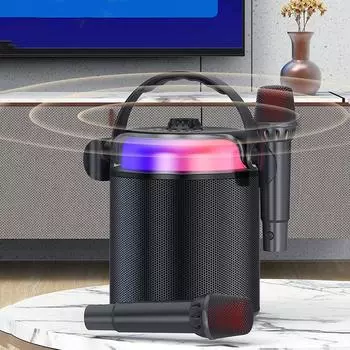 Hi-Fi Bluetooth беспроводной динамик для домашнего ТВ звуковая коробка USB наружная система удобный басовый ящик с микрофоном чёрный