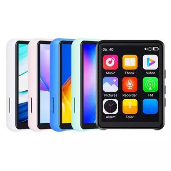 Hi-Fi MP3-плеер 2,4-дюймовый полный сенсорный экран портативный видеоплеер Bluetooth-совместимые наушники 5,3 в комплекте подарок для детей и взрослых чёрный