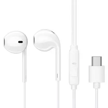 Hi-Fi Type-C с ЦАП Микрофон Наушники для iPhone 15 16 pro max Samsung Galaxy S24 Проводные наушники белый