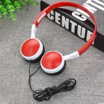 Hi-Fi Звук Музыка Стерео Наушники Гибкая Регулируемая Гарнитура Для ПК Mp3 Телефон Hd Звук Проводные Наушники-Вкладыши Гарнитуры Бас красный