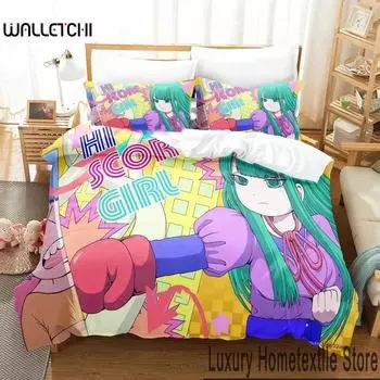 Hi Score Girl Anime Bedding Set Duvet Cover Bed Set Quilt Cover Pillowcase Comforter king Queen Size Boys Adult Bedding Set 70x133cm 2pcs