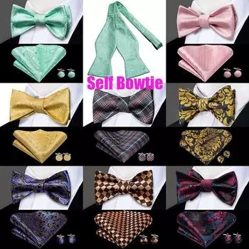 Hi-Tie модный мужской галстук-бабочка, носовой платок, запонки, мужской костюм, галстук-бабочка, набор 2031