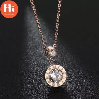 Hi UZone двойное ожерелье с кубическим цирконием, роскошное брендовое ожерелье, женские свадебные украшения