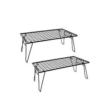 HIBARI Field Rack Camping Rack Set of 2 Matte Black Camping Storage Compact Outdoor Wagon Outdoor Table Folding Table Low Chair Outdoor Camping Table чёрный