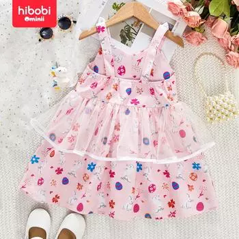 Hibobi детское летнее платье в стиле принцессы без рукавов 18-24 Months розовый