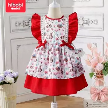 Хибоби детское милое модное платье в стиле Лолиты без рукавов 18-24 Months красный