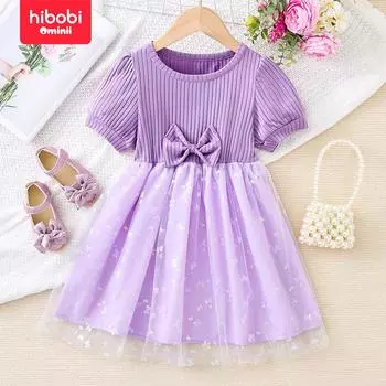 hibobi фиолетовое сетчатое платье с бабочкой для девочек-подростков 2-3Y фиолетовый