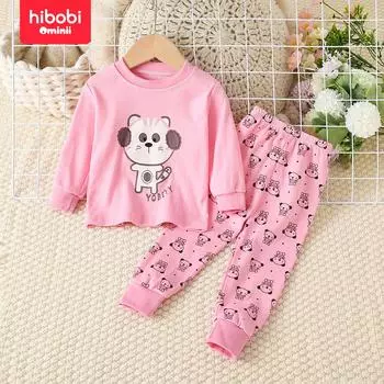 Hibobi Kids Удобная модная повседневная одежда для отдыха из двух предметов 9-12 Months розовый
