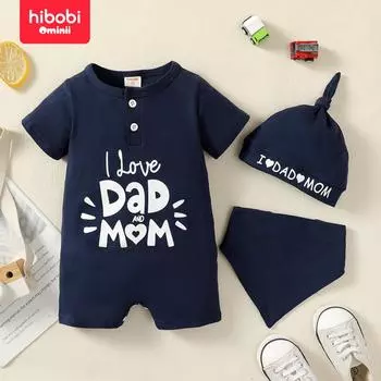 Hibobi, летняя новая синяя милая футболка с круглым вырезом и короткими рукавами, подходит для рубашки-боксера на рост 0-18 м 0-3 M глубокий/синий