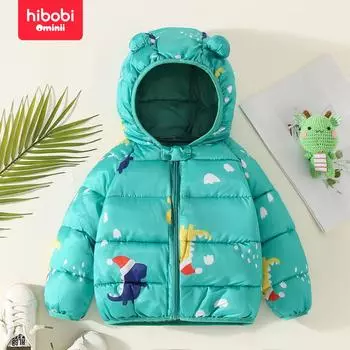 Hibobi, новая хлопковая одежда на весну, осень и зиму с героями мультфильмов, детская хлопковая одежда на пуху для маленьких детей, хлопковая одежда для мальчиков и девочек 18-24 M зелёный