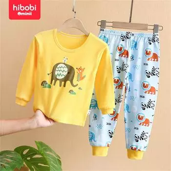 hibobi, новый комплект нижнего белья из 2 предметов для мальчиков, домашняя одежда, пижамы 18-24 M оранжевый