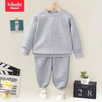 Hibobi, новый осенний костюм для мальчиков, свитшот для девочек, комплект из двух предметов, детская повседневная одежда для маленьких детей и детский комплект из двух предметов