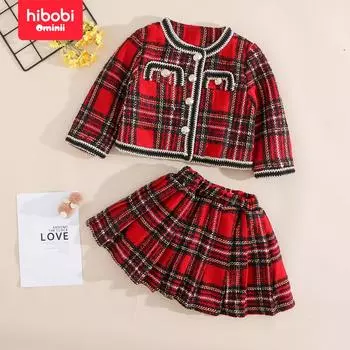 Hibobi Очень рыбный костюм для девочек, весенний новый стильный комплект из двух предметов для маленьких девочек с небольшим ароматом RQ223 18-24 Months красный