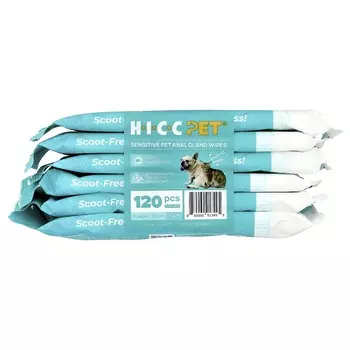 HICC Pet, Sensitive Pet Anal Gland Tissues, Dogs & Cats, Coconut, 6 Packs, 20 Sheets Each