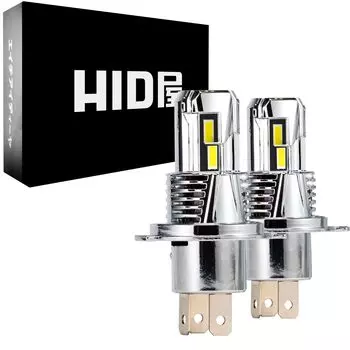 HID shop H4 светодиодная фара 21600cd Взрывоопасный белый свет Совместимость с техосмотром автомобиля Без проводки Оригинальный размер 12 В 2 шт. 1 комплект Серия S (Кандела)