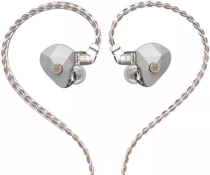 HIDIZS MM2 Wired Gaming Hybrid HiFi Wired Earphones with Static Driver 3 Tuning Comfortable High Sound and Resin Earphones Earphones, 1BM+1DD серебряный