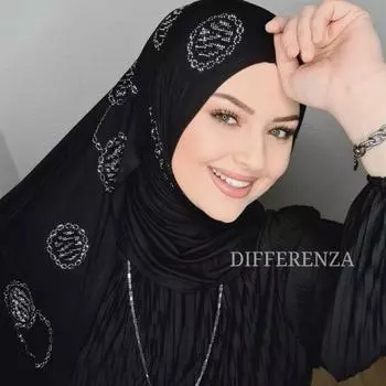 Хиджаб Шаль Платок Абая Хлопок Вышитая Мусульманская Одежда Accesoires Турция