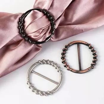 Хиджаб шарф клипса одежда угловые завязанные пряжки многофункциональные круглые металлические шарф пряжка подарок бронзовый