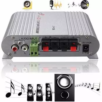 HiFi MP3 Радио Аудио Стерео Автомобильный Домашний Динамик Усилитель Басов Усилитель