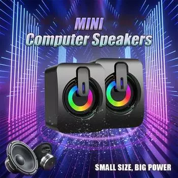 HIFI стерео МИНИ компьютерные колонки ПК звуковая коробка USB проводной Caixa De Som со светодиодной подсветкой аудио для настольных компьютеров ноутбуков планшетов