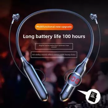 HIFI Высокое качество звука Bluetooth-гарнитура Двойная Bluetooth-гарнитура Двойное ухо Шея Бег чёрный