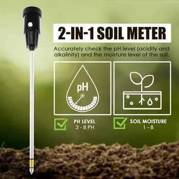 High Accurancy Soil Moisture Meter Handheld Soil PH Tester Portable Garden Agricultural Planting Soil Detector Tool чёрный