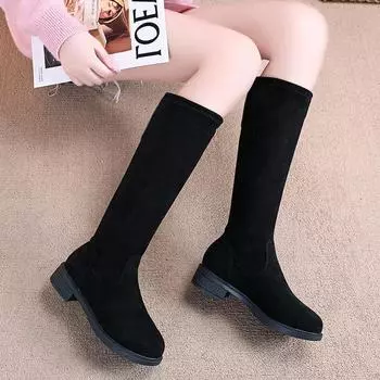 High boots knee small medium boots elastic new velvet autumn and winter boots women but look thin and fashionable 33
