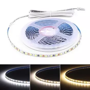 High Bright LED Cabinet Light Strip 12V 2835 Double Layer Copper 5mm PCB Tape DuPont Wire Cable Port DIY Wardrobe Shelves Lamp 1m