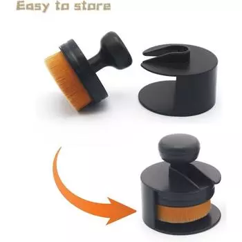 High Density Soft Detailing Brush Car Cleaning Brush Seal Design with Cover Car Cleaning Accessories Auto Detail Brush Portable коричневый