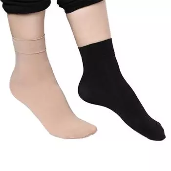 High Elasticity Warm Socks Durable Antiskid Nylon Ankle Socks Middle Cylinder Short Stockings Autumn Winter Silk Stockings
