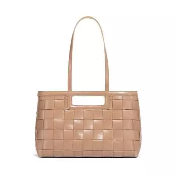 High-end and Fashionable PU Hollowed-out, Simple and Color-blocking Large-capacity Tote Bag Hand-woven By A Female Bag Owner