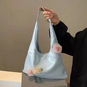 High End Armpit Bag with Large Capacity Single Shoulder Casual Fashionable Versatile Tote Bag for Commuting розовый