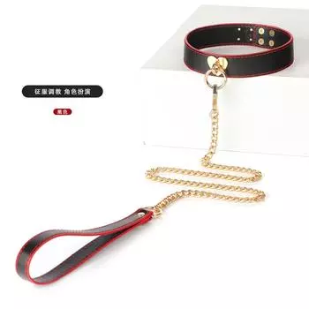 High-end black collar, traction rope, bundled props, sexy, sexy neck, sex aids, neck cover.