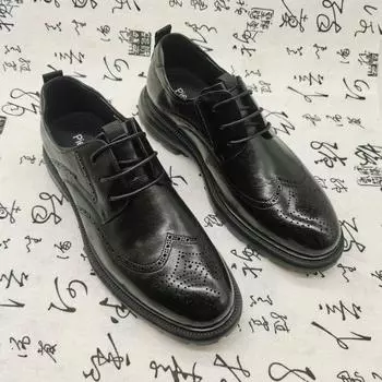 Высококачественная мужская деловая обувь Рабочая обувь на шнуровке Мужская кожаная обувь Мужские модельные туфли Мужская обувь Деловая мужская обувь 38 светло-коричневого