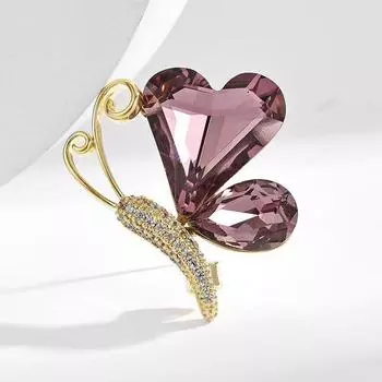 High-End Design Crystal Butterfly Brooch High-End Women S Inlaid Zircon Corsage High-End Dress Accessories Women