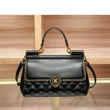 High-end Diamond-shaped Hand-held Messenger Bag for Women, Classic and Versatile, Elegant Underarm Bag чёрный