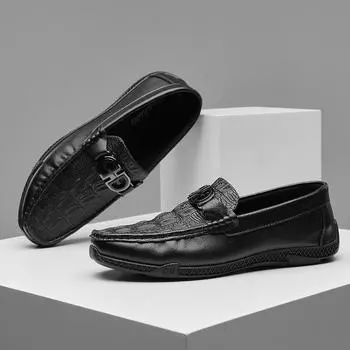 High-end Doudou shoes men s spring and summer new casual leather shoes business loafers live broadcast popular men s shoes 39