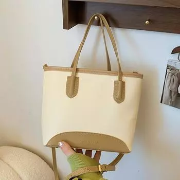 High-end fashion handbag women s 2024 new versatile retro simple bucket bag niche messenger shoulder bag чёрный