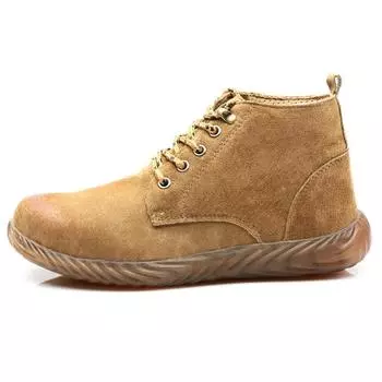 High-end four-season models for male welders, lightweight, smash-proof and puncture-proof, high-top ultra-light soft-soled work shoes 1904 Camel Pig Skin 42