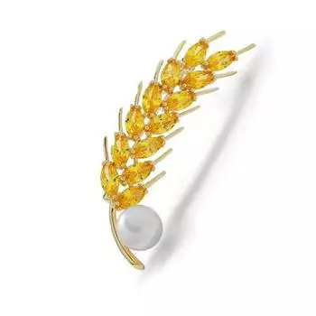 High-End Golden Wheat Ear Brooch For Women, Accessories Are Simple And Elegant Autumn And Winter Suit Pins, Fashionable Corsage