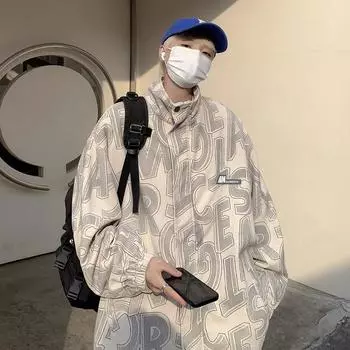 Высококачественная мужская куртка осень-зима, новый модный бренд Гонконга, красивая свободная универсальная трендовая куртка M