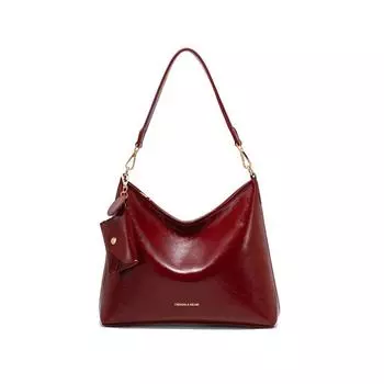 High-End Large Capacity Tote Bag Red Bridal Wedding Bag Women Daily Available Underarm Bag Commuter Messenger Bag Burgundy