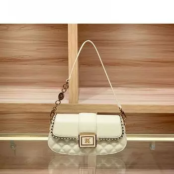 High-end Leather Diamond-shaped Underarm Bag for Women s Fashionable and Versatile One-shoulder Crossbody Bag