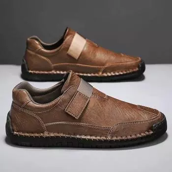 High-end leather shoes men s casual sports shoes spring and autumn new shoes 38 чёрный