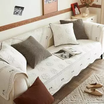 High-end Light Luxury Sofa Cushion Non-slip Dirty Anti-cat Scratch Sofa Cushion Four Seasons Universal Simple Sofa Cushion 70x70