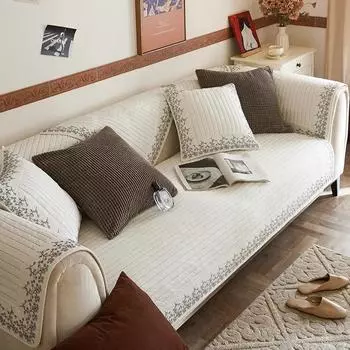 High-end Light Luxury Sofa Cushion Non-slip Dirty Anti-cat Scratch Sofa Cushion Four Seasons Universal Simple Sofa Cushion 70x70cm